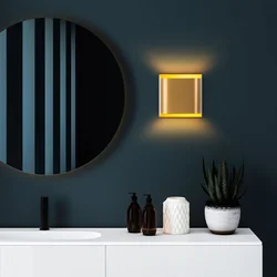 Opviq Zidna lampa Bera-15306, 15x15x11cm, IP20, Zlatna boje