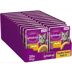 Whiskas Vlažna hrana za mačiće Junior, Piletina i ćuretina, 85gr, 20 komada
