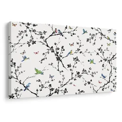 Slika ptice in metulji na vejah - 40x30