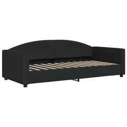 Vidaxl Raztegljiva postelja črna 90x200 cm blago