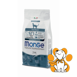 Monge Natural Superpremium Monoprotein Sterilised Cat Trout 1.5kg,Hrana Za Mačke