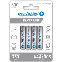 everActive Baterije AAA Rechargeable NI-MH R3 800mAh 4KOM