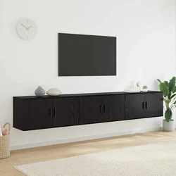 Zidni TV ormar set Zidne 3 pcs Crni hrast 80 x 34,5 x 40 cm