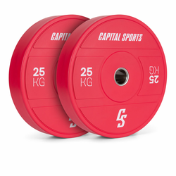 Capital Sports Nipton 2021, disk uteg, bumper plate, 2 x 25 kg, O 54 mm, tvrda guma