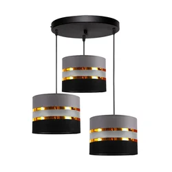 Luster na sajli CORAL 3xE27/60W/230V crno-siva