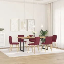 Blagovaonske stolice od tkanine 6 kom crvena boja vina