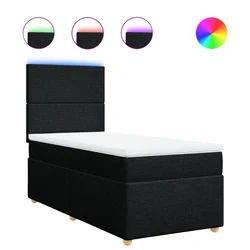 Vidaxl Box spring postelja z vzmetnico črna 80x200 cm blago