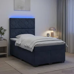 Boxspring krevet s madracem Tamnosiva 120 x 200 cm Baršun 120 x 200 x 140.5 cm