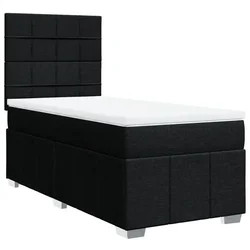 Vidaxl Box spring postelja z vzmetnico črn 90x190 cm blago