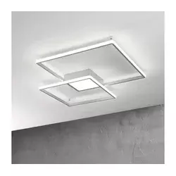 Ondaluce - LED prigušiva plafonska svetiljka DOWEL LED/46W/230V 55x55 cm srebrna