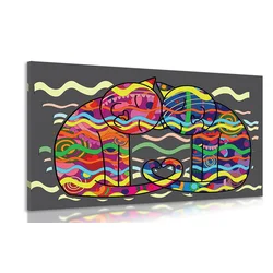Plakat zaljubljeni mucki v pop art stilu - 150x100