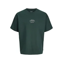 JACK & JONES Dres JJEBarron temno zelena/bela