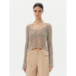 PINKO Pulover Denali 104749 A2FB Siva Regular Fit