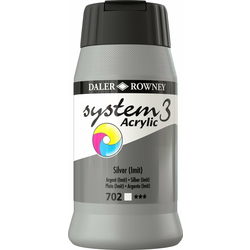 Daler Rowney System3 Akrilna barva Silver Imitation 500 ml 1 kos