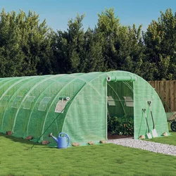Staklenik s čeličnim okvirom zeleni 24 m2 6 x 4 x 2 m