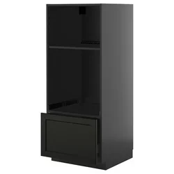 METOD / KNIVSHULT Visoki element za ugradne uređaje, Crnosiva/Lerhyttan crno bajcovano, 60x60x140 cm