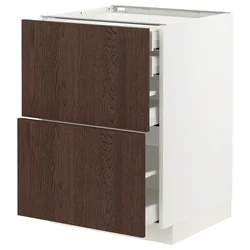 METOD/MAXIMERA Podstav omr 2lč/2nzk/1sre/1vsk prd, bela/Sinarp rjava, 60x60 cm