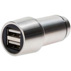 EDNET USB auto adapter DUAL, srebrne barve 2,4A