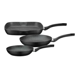 GSW SET PONEV Gourmet Granit aluminij 3-delni