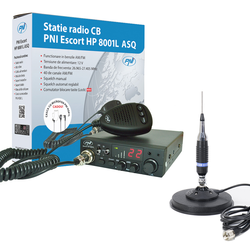 CB PNI ESCORT HP 8001L ASQ radio stanica Kit + CB PNI S9 antena sa Sirio DV magnetom MAG 145S Promjer 157mm