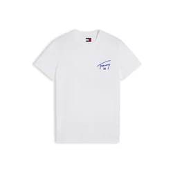 Tommy Jeans Majica modra / češnjevo rdeča / bela