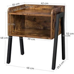 Songmics Nočna omarica 42x52x35 cm rjava