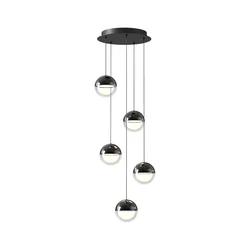 LED luster na sajli ZIREA LED/30W/230V, crne boje