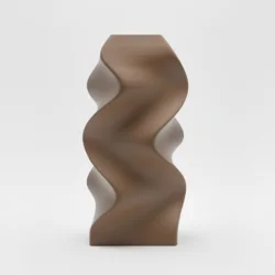 shumee Rjava dekorativna valovita vaza za rože, spiralna oblika, elegantna