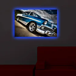 Opviq Slika na platnu sa LED osvetljenjem 45x70cm