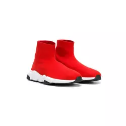 Balenciaga Kids-Speed sock sneakers-kids-Red