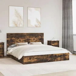 Krevet s od storage s uzglavljem Dimljeni hrast 180 x 200 cm