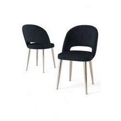 HANAH HOME Set stolica (4 komada) Pane Anthracite Chrome