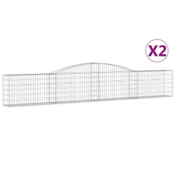 Den Obokana gabionska košara 2 kosa 400x30x60/80cm pocinkano