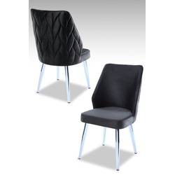 Hanah Home Set stolica Pufi, 48x90x43 cm, 2 komada, Crne