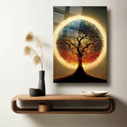 Wallxpert Dekorativna slika na kaljenom staklu Camtbl-045, 50 x 70 cm, Šarena