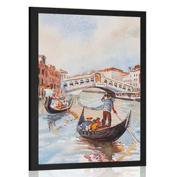 Plakat beneška gondola - 40x60 silver