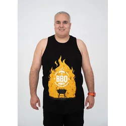 PANDA4U Muška majica bez rukava sa renderom BBQ, Crna