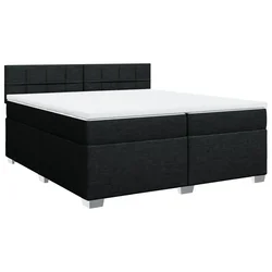 Vidaxl Box spring postelja z vzmetnico črn 200x200 cm blago