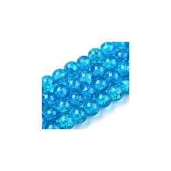 Ispucale staklene perle kugla 8 mm tm plava- niska 40 cm