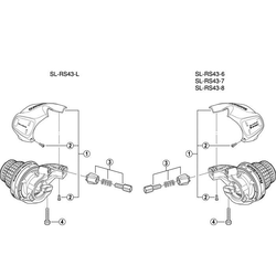 PLASTIKA I ZAVRTANJ RUČICA MENJAČA/KOČNICA ZA SHIMANO SL-RS43-7 DESNA