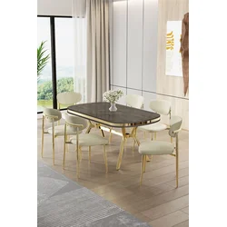 Hanah Home Trpezarijski set, 7 komada, Svetlozeleni