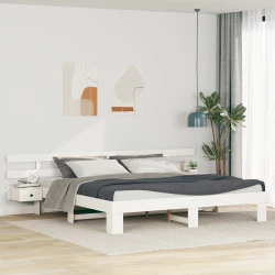 vidaXL Konstrukcija postelje s predalom Bela 180 x 200 cm les