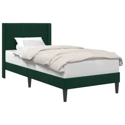 Vidaxl Konstrukcija postelje Temno zelena 90 x 200 cm Žamet