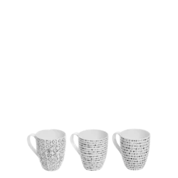 Skodelica za mleko, čaj ali kapučino 320 ml komplet 3 kosov - Basic Dots - 490822