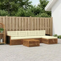 Set vanjskih sofa 6 pcs Prirodna i krem 79 x 79 x 37 cm