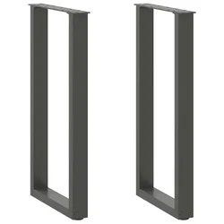 Noge za konzolni stol u obliku slova U, 2 kom, antracit, 38 x (72-73) cm, čelik