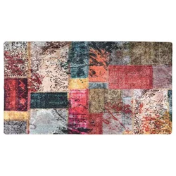 Vidaxl Pralna preproga Patchwork 190x300 cm večbarvna