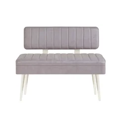 Hanah Home Trpezarijska klupa Vina 0701 110x85x36cm Belo-Siva