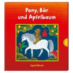 Pony, Bär und Apfelbaum