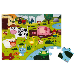 Janod Taktilna slagalica Životinje sa farme, 20 komada